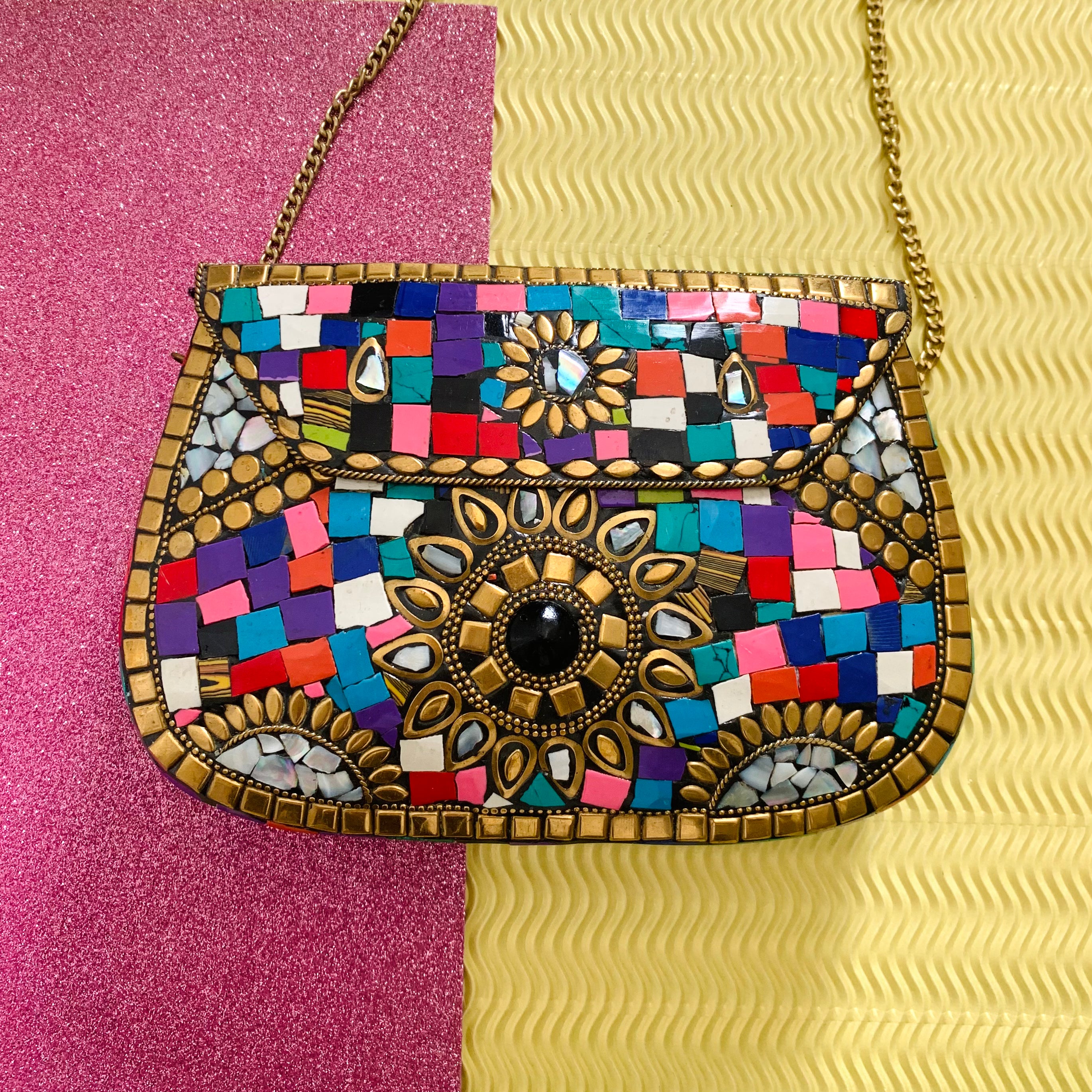 Mosaic handcrafted bag