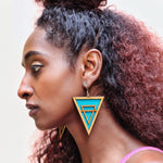 Big Triangular earrings with Print